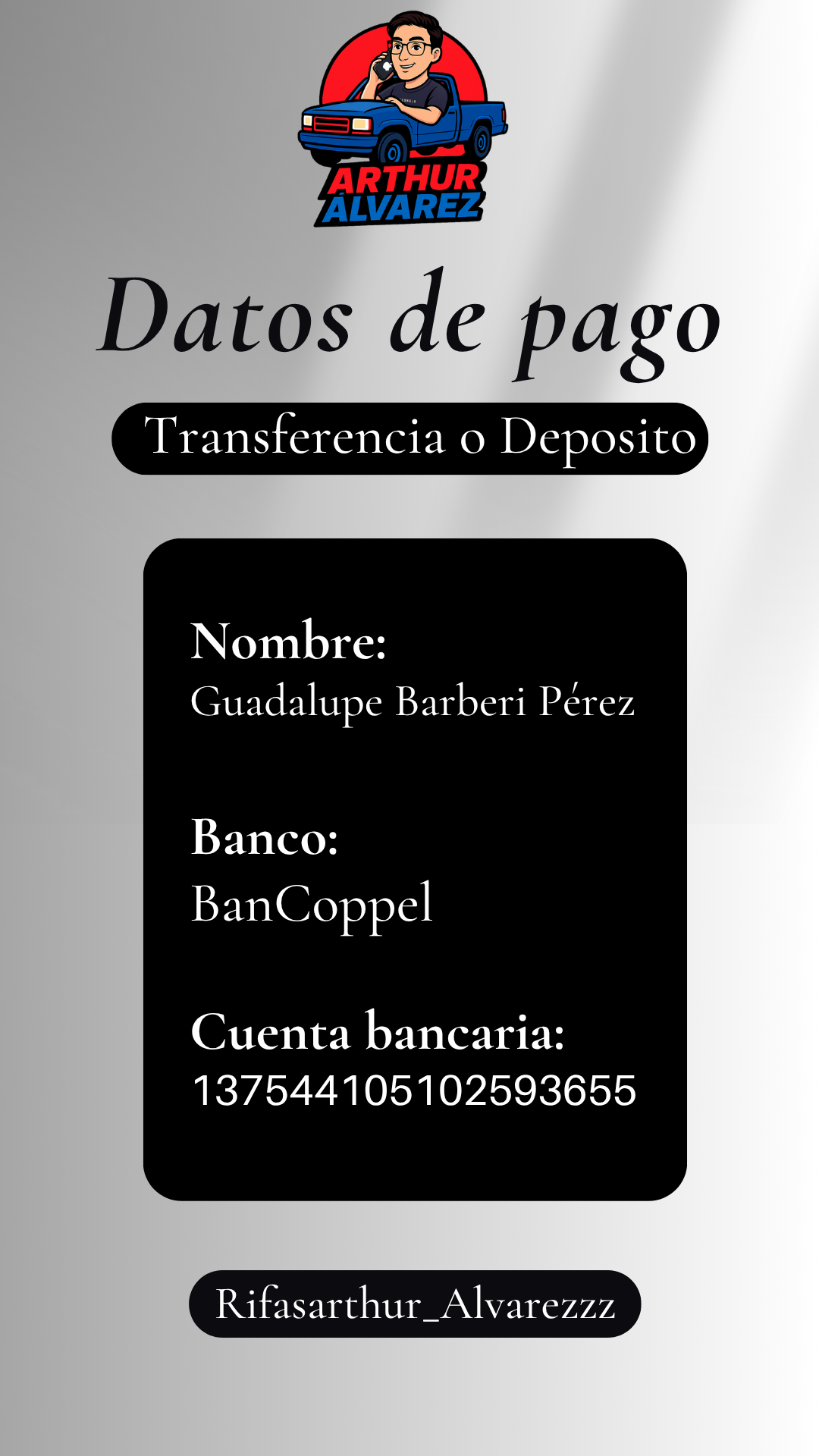 Tarjeta para depósito